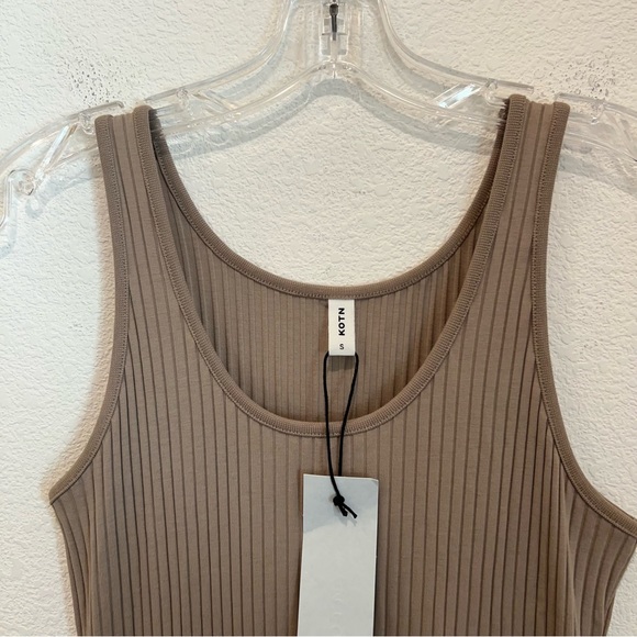 NWT Kotn Taupe Ribbed Midi Tank Dress Size Small - Picture 4 of 9